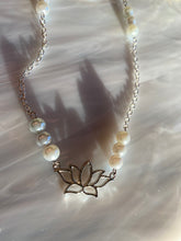 Load image into Gallery viewer, Freshwater Pearls + Lotus Choker Set
