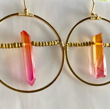 Load image into Gallery viewer, Red and Orange Aura AB Raw Crystal Quartz Point Set
